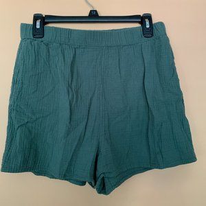 Green Soft Shorts: High Waisted